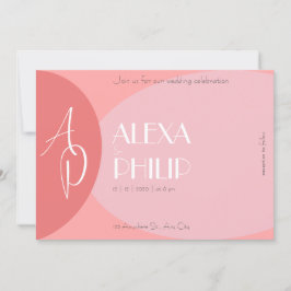 Convites Pêssego, rosa, terracota casamento elegante modern