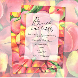 Convites Pêssegos - Brunch e chá revelação e casamento borb