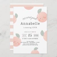 Pêssegos e Creme Menina Kawaii Cute Aniversário