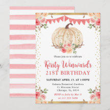 Pessegueira Floral de Pumpkin Aquarela aniversário