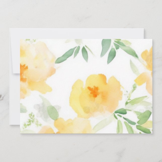 Convites Pessegueiro amarelo elegante cor de laranja esbran (Frente)