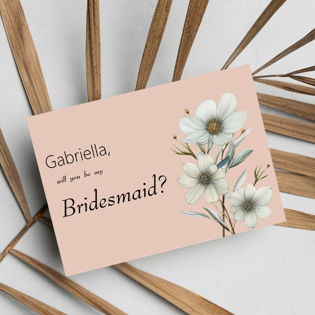 Convites Pessegueiro branco de pêssego chico primavera Brid (Chic peach white mint floral spring Bridesmaid)