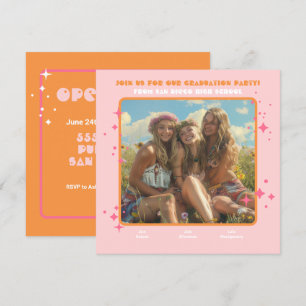 Convites Pessoa de Festa de formatura de Foto de Hippie Con