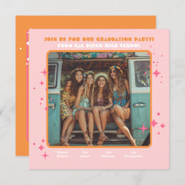 Convites Pessoa de Festa de formatura de Foto Hippie Conjun