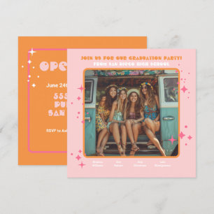 Convites Pessoa de Festa de formatura de Foto Hippie Conjun