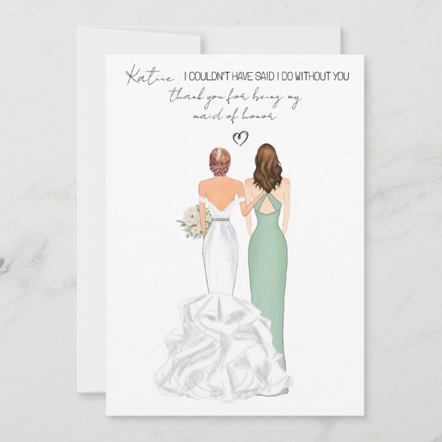 Convites Pessoal Obrigado por ser minha Madrinha de casamen (Frente)