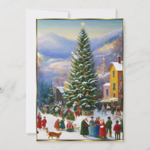 Convites Pessoas de árvores de festas de Natal cantando