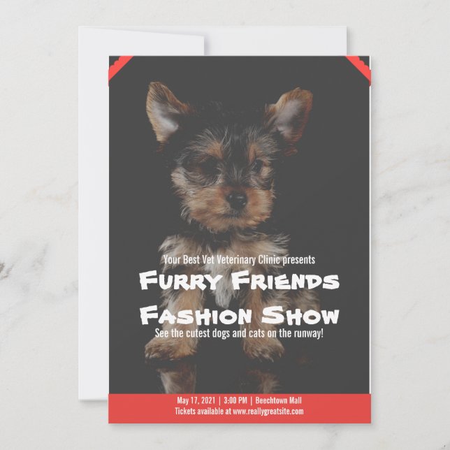Convites Pet Fair Editable Fundraiser Invite Adoção (Frente)