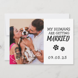 Convites Pet Photo Modern Simple Black and White Weding