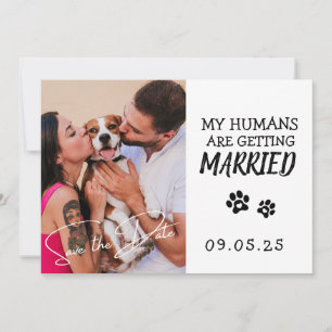 Convites Pet Photo Modern Simple Black and White Weding