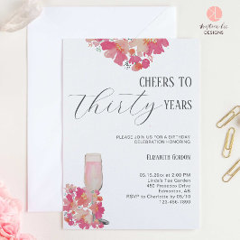 Convites Petais e aniversário de 30 anos Prosecco - Chic Fl