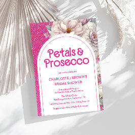 Convites Petais e Chá de panela de Arco Floral Rosa Prosecc