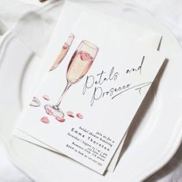 Convites Petais e Chá de panela moderno mínimo Prosecco