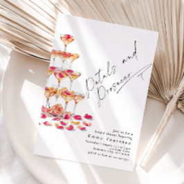 Convites Petais e Chá de panela moderno mínimo Prosecco