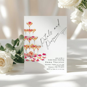 Convites Petais e Chá de panela moderno mínimo Prosecco