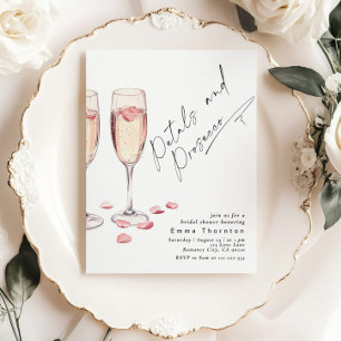 Convites Petais e Chá de panela moderno mínimo Prosecco