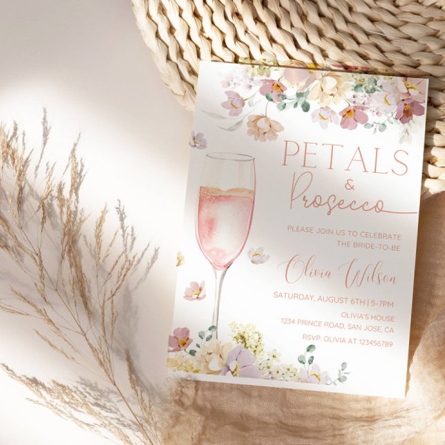 Convites Petais e Chá de panela Prosecco - Champanhe Floral (Criador carregado)