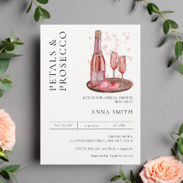 Convites Petais e Chá de panela Prosecco: mínimo moderno