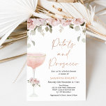 Convites Petais e Prosecco Blush Chá de panela Inv<br><div class="desc">Pétalas e Prosecco Blush Chá de panela Floral As pétalas inspiradas pela boêmia e o chá de panela prosecco, com um adorável arranjo floral e eucalipto, no topo do design e um vidro cor de pincel. Este chá de panela também inclui pétalas de rosa dourado falsos e o cabeçalho da...</div>