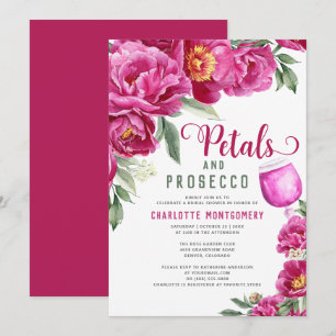 Convites Petais E Prosecco Elegante Chá de panela Floral