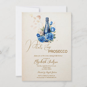 Convites Petais e Rosas Azuis Prosecco Champagne