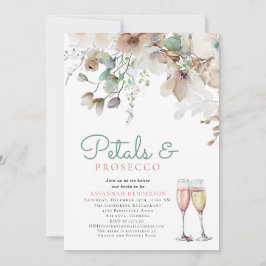 Convites Petais Florais e Chá de panela Teal Prosecco