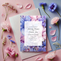 Petal Rosa, Cornflower Blue & Mauve Purple Weding