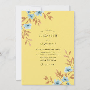 Convites Pétala de Casamento Céu Amarelo