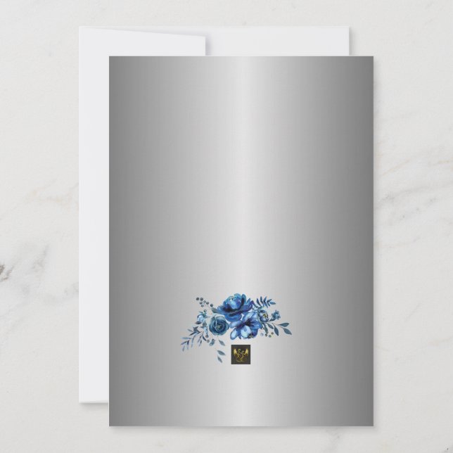 Convites Pétalas Azuis do Amor: Junte-se a Nós para um Chá  (Verso)