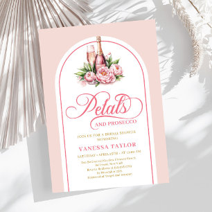 Convites Pétalas Boho e prosecco convidam tons de dourado r