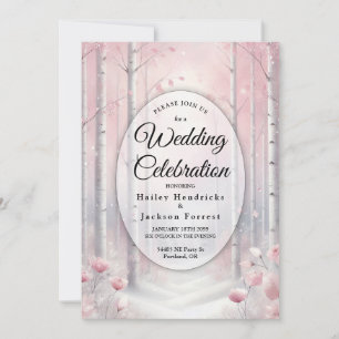 Convites Pétalas Congeladas em um Casamento na Floresta de 