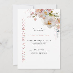 Convites Pétalas Cor-de-Rosa e Chuveiro Nupcial Floral de P
