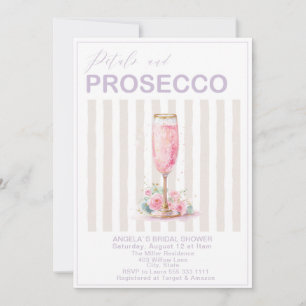 Convites Pétalas de Aquarela Elegantes e Prosecco Noiva Sh