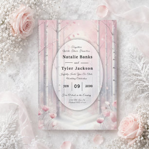 Convites Pétalas de fosco num Casamento de Woodland de inve