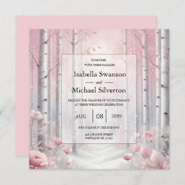 Convites Pétalas de fosco num Casamento de Woodland de inve