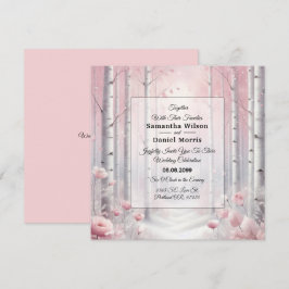 Convites Pétalas de fosco num Casamento de Woodland de inve