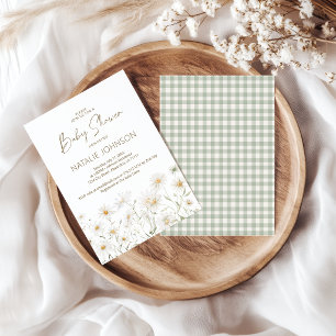 Convites Pétalas de Margarida Suave Chuvada Floral Menina B