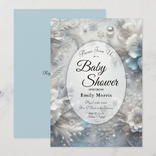 Convites Pétalas de neve em Chá de fraldas congelado de san