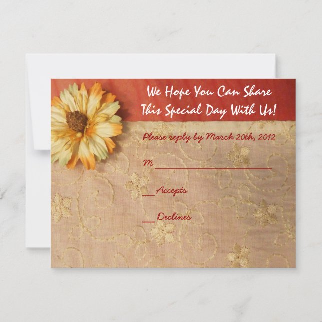 Convites Pétalas de Papel Flores Laranja Bat Mitzvah Convit (Frente)