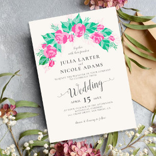 Convites Pétalas de Rosa Rosa Verde Flores Jardim Casamento