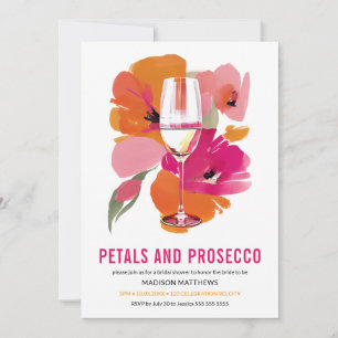 Convites Pétalas e Chá de panela Prosecco Preto