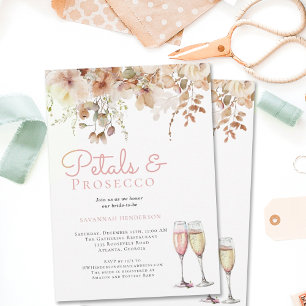 Convites Pétalas e Espumante Prosecco Floral Chá de Noiva