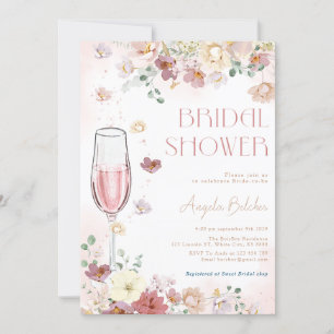 Convites Pétalas e Prosecco com Chá de panela de Flores Sel