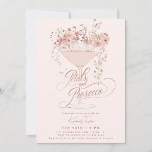 Convites Pétalas E Prosecco Flores Silvestres Rosa Festa de