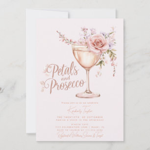 Convites Pétalas E Prosecco Rosa Choque Bridal Shower