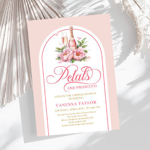 Convites Pétalas macias e prosecco convidam design editável