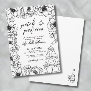 Convites Pétalas & Prosecco Chá de Noiva Floral Caprichoso