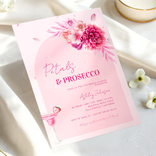 Convites Pétalas & Prosecco Rosa Rosto Floral Chá de Noiva