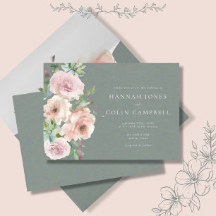 Convites Pétalas Rosadas & Suculentas Salvia Minimal Botâni