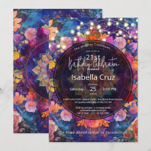 Convites Pétalas Vivas Design de Mandala Floral